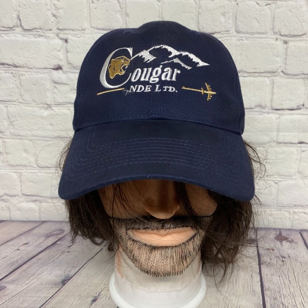 NDE Cougar Dad Hat Cap Strap Back Navy Blue Adjustable Fersten Worldwide